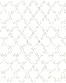 7670 Trellis Leaves Light Grey and White Falsterbo III Wallpaper by Boråstapeter