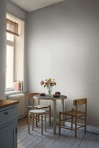 7670 Trellis Leaves Light Grey and White Falsterbo III Wallpaper by Boråstapeter