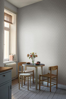 7670 Trellis Leaves Light Grey and White Falsterbo III Wallpaper by Boråstapeter