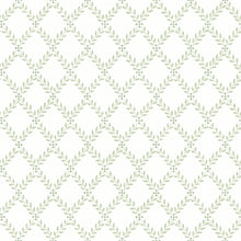 7671 Trellis Leaves Light Green and White Falsterbo III Wallpaper by Boråstapeter