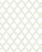 7671 Trellis Leaves Light Green and White Falsterbo III Wallpaper by Boråstapeter