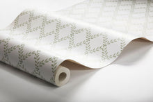 7671 Trellis Leaves Light Green and White Falsterbo III Wallpaper by Boråstapeter