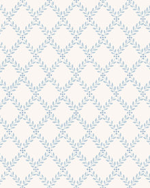 7672 Trellis Leaves Light Blue and Grey Falsterbo III Wallpaper by Boråstapeter