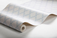 7672 Trellis Leaves Light Blue and Grey Falsterbo III Wallpaper by Boråstapeter