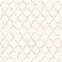 7673 Trellis Leaves Light Beige and White Falsterbo III Wallpaper by Boråstapeter