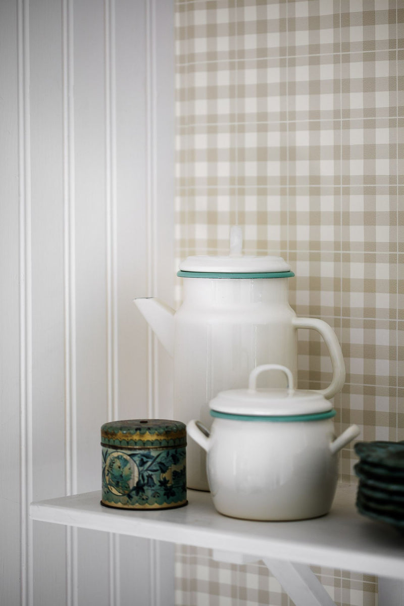 7675 Frida Light Beige and White Falsterbo III Wallpaper by Boråstapeter