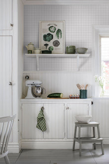 7676 Frida Light Grey and White Falsterbo III Wallpaper by Boråstapeter