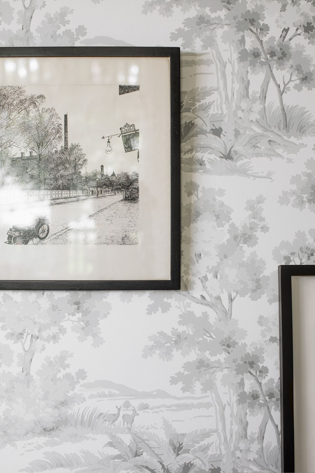 7677 Countryside Morning Light Grey and White Falsterbo III Wallpaper by Boråstapeter