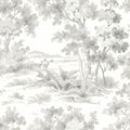 Countryside Morning Light Grey and White Falsterbo III Wallpaper by Boråstapeter