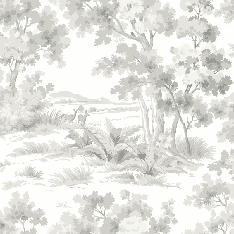 7677 Countryside Morning Light Grey and White Falsterbo III Wallpaper by Boråstapeter