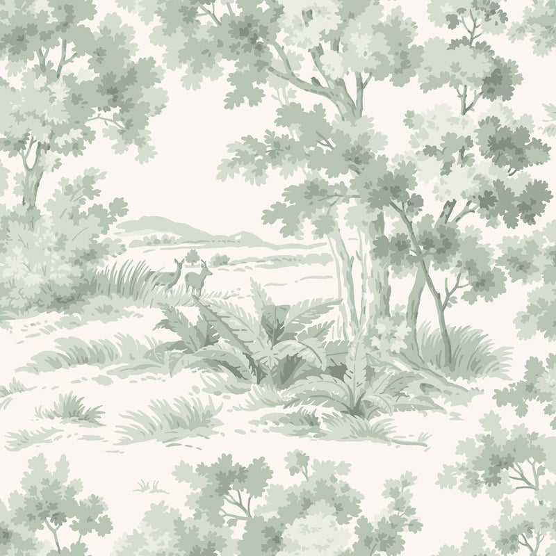 7678 Countryside Morning Light Green and White Falsterbo III Wallpaper by Boråstapeter