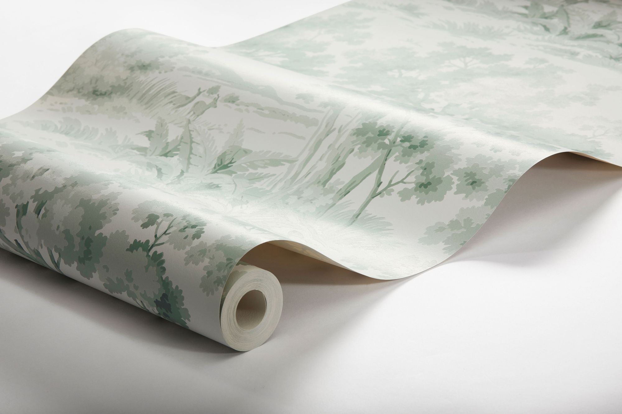 7678 Countryside Morning Light Green and White Falsterbo III Wallpaper by Boråstapeter