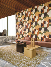 76820304 Modernismo Ambre/Kaki Modernismo Wallpaper by Casamance