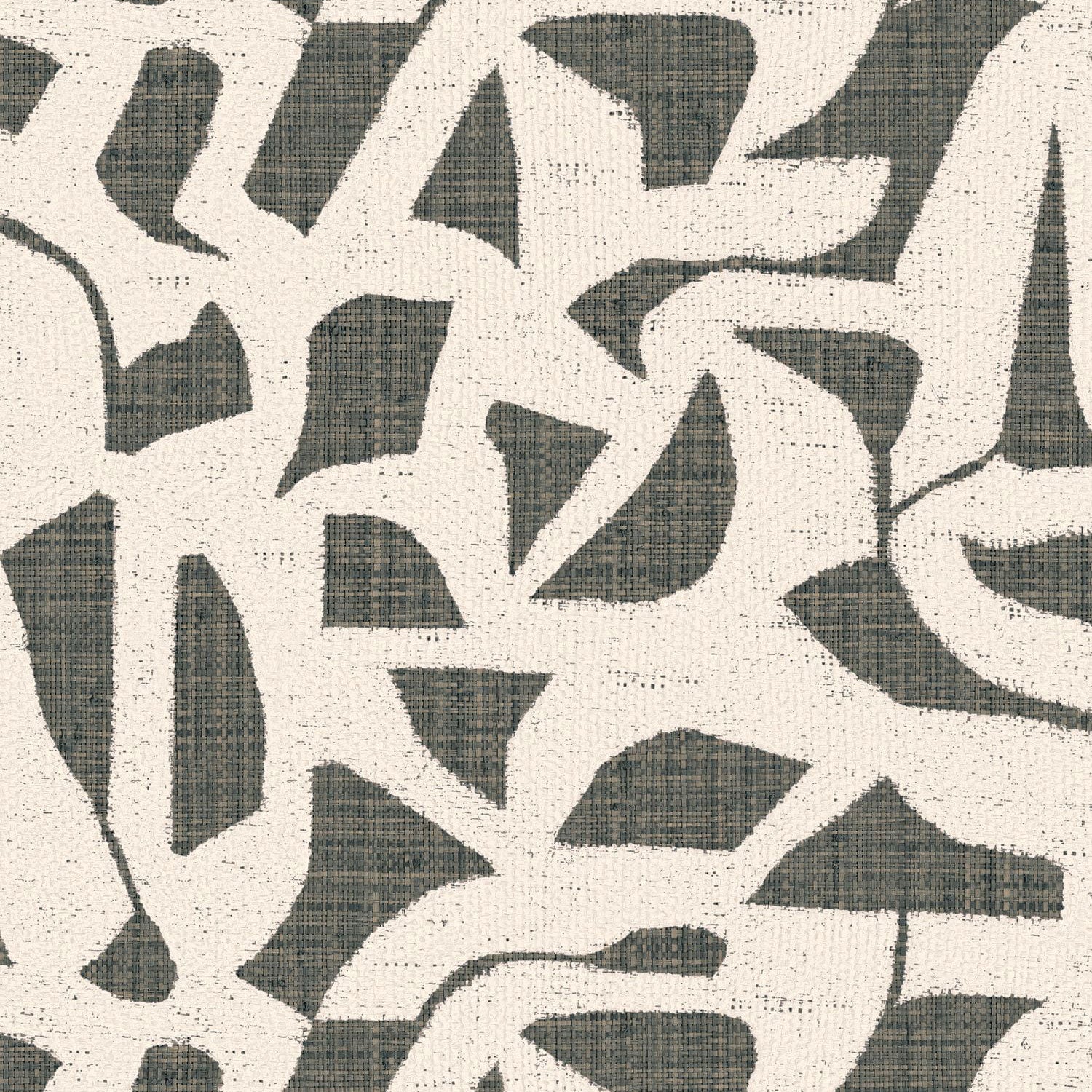 76830814 Cana Anthracite Modernismo Wallpaper by Casamance