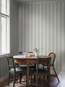 7684 Falsterbo Stripe Light Green and Beige Falsterbo III Wallpaper by Boråstapeter