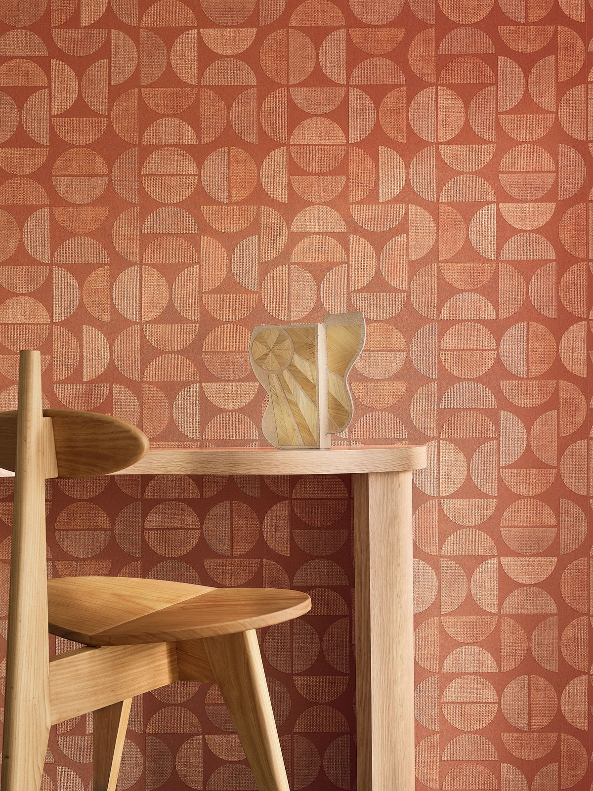 Dualis Orange Brûlé Nature Sur Mesure - Textures Wallpaper by Casamance