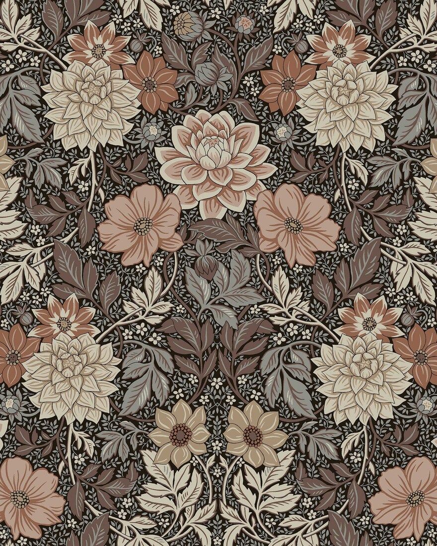 Dahlia Garden Multicoloured Icons Wallpaper by Boråstapeter