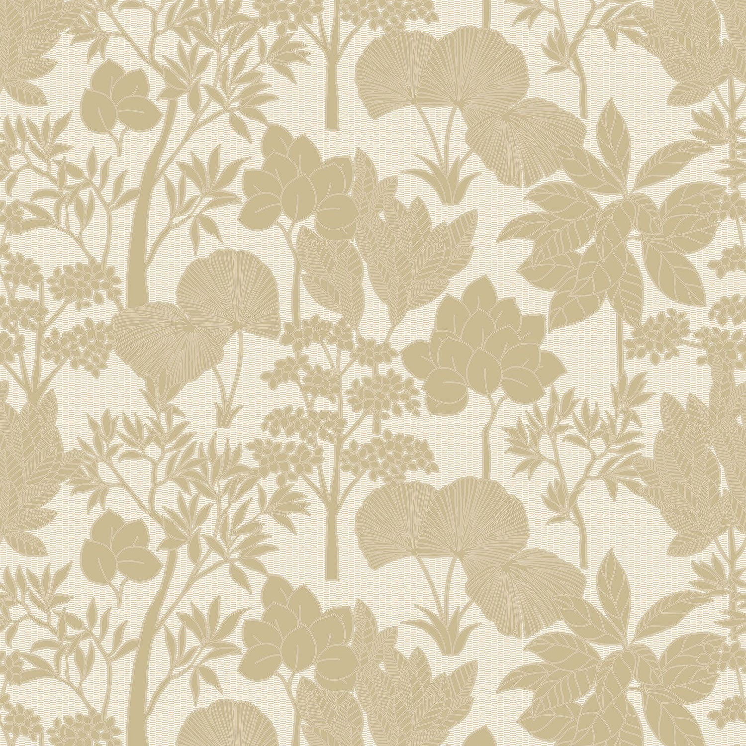 76900100 Inara Amande/Doré Tressora Wallpaper by Casamance
