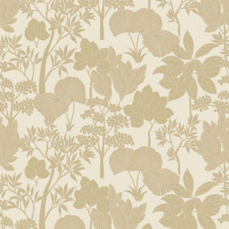 76900100 Inara Amande/Doré Tressora Wallpaper by Casamance