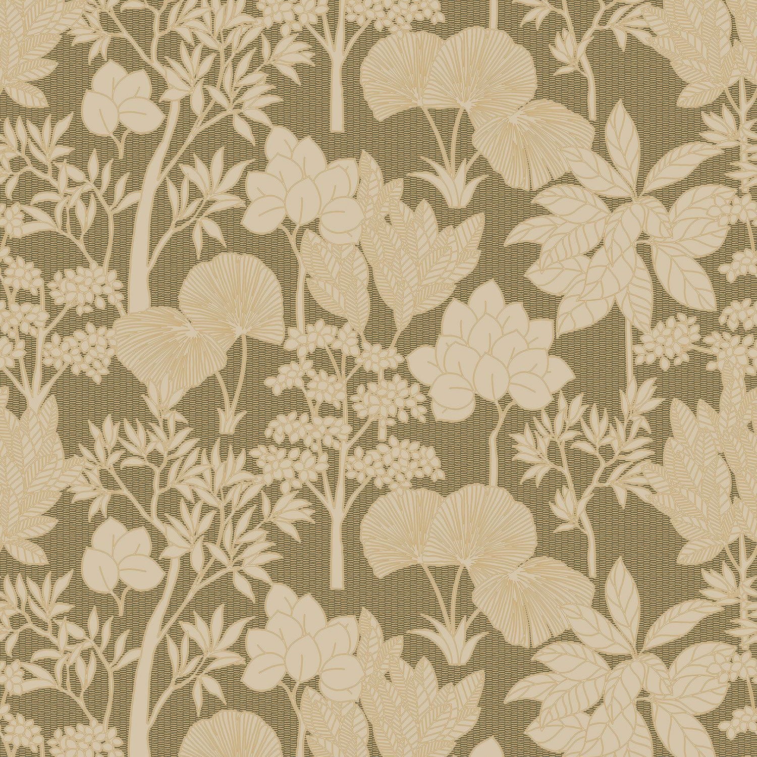 76900202 Inara Kaki/Doré Tressora Wallpaper by Casamance