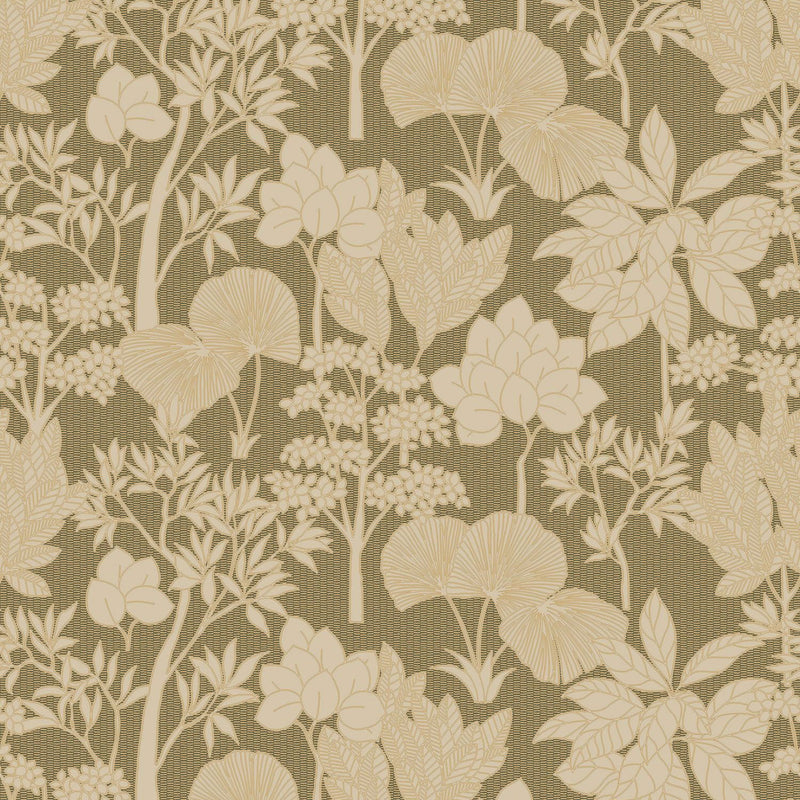 76900202 Inara Kaki/Doré Tressora Wallpaper by Casamance