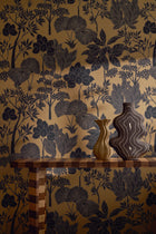 76900508 Inara Noir/Doré Tressora Wallpaper by Casamance