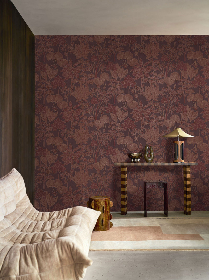 76900712 Inara Pourpre Tressora Wallpaper by Casamance