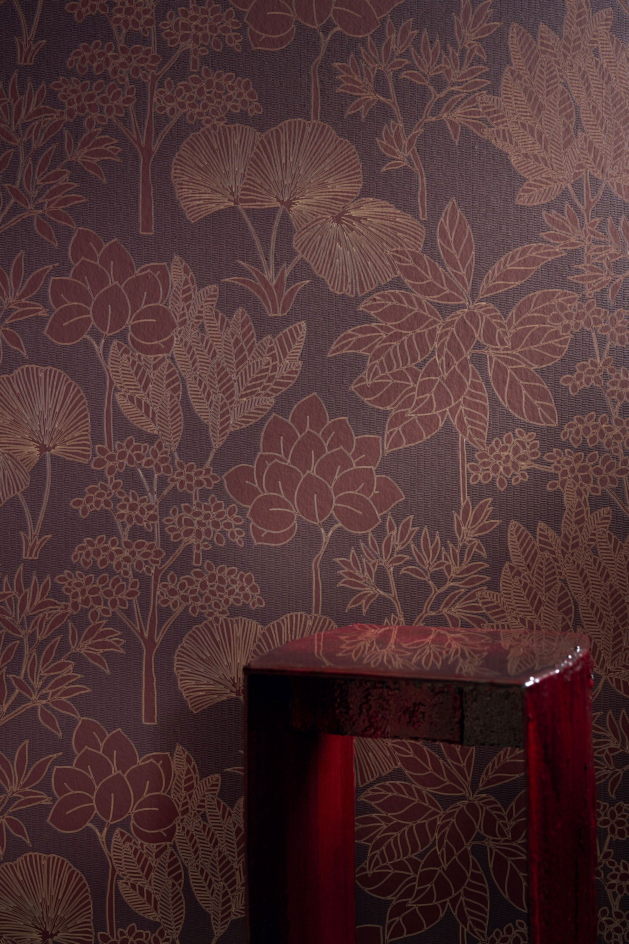 76900712 Inara Pourpre Tressora Wallpaper by Casamance