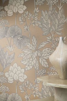 76902650 Inara Beige/Doré Tressora Wallpaper by Casamance