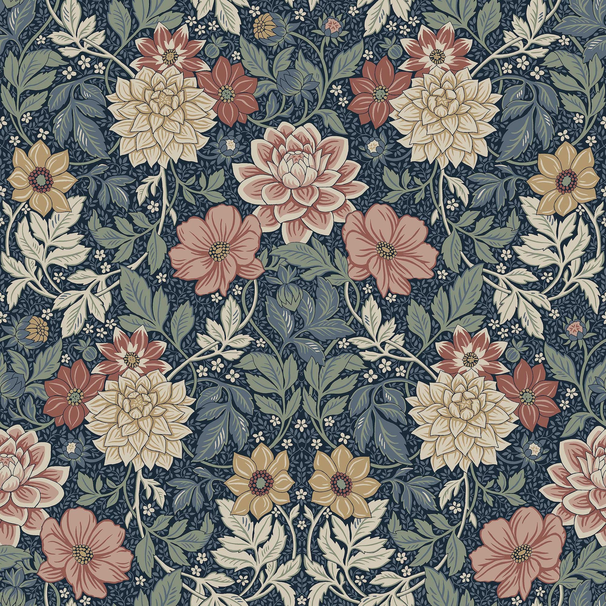7690 Dahlia Garden Multicoloured Falsterbo III Wallpaper by Boråstapeter