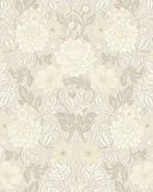 Dahlia Garden Light Beige and White Falsterbo III Wallpaper by Boråstapeter