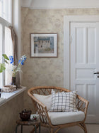 7691 Dahlia Garden Light Beige and White Falsterbo III Wallpaper by Boråstapeter