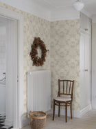 Dahlia Garden Light Beige and White Falsterbo III Wallpaper by Boråstapeter