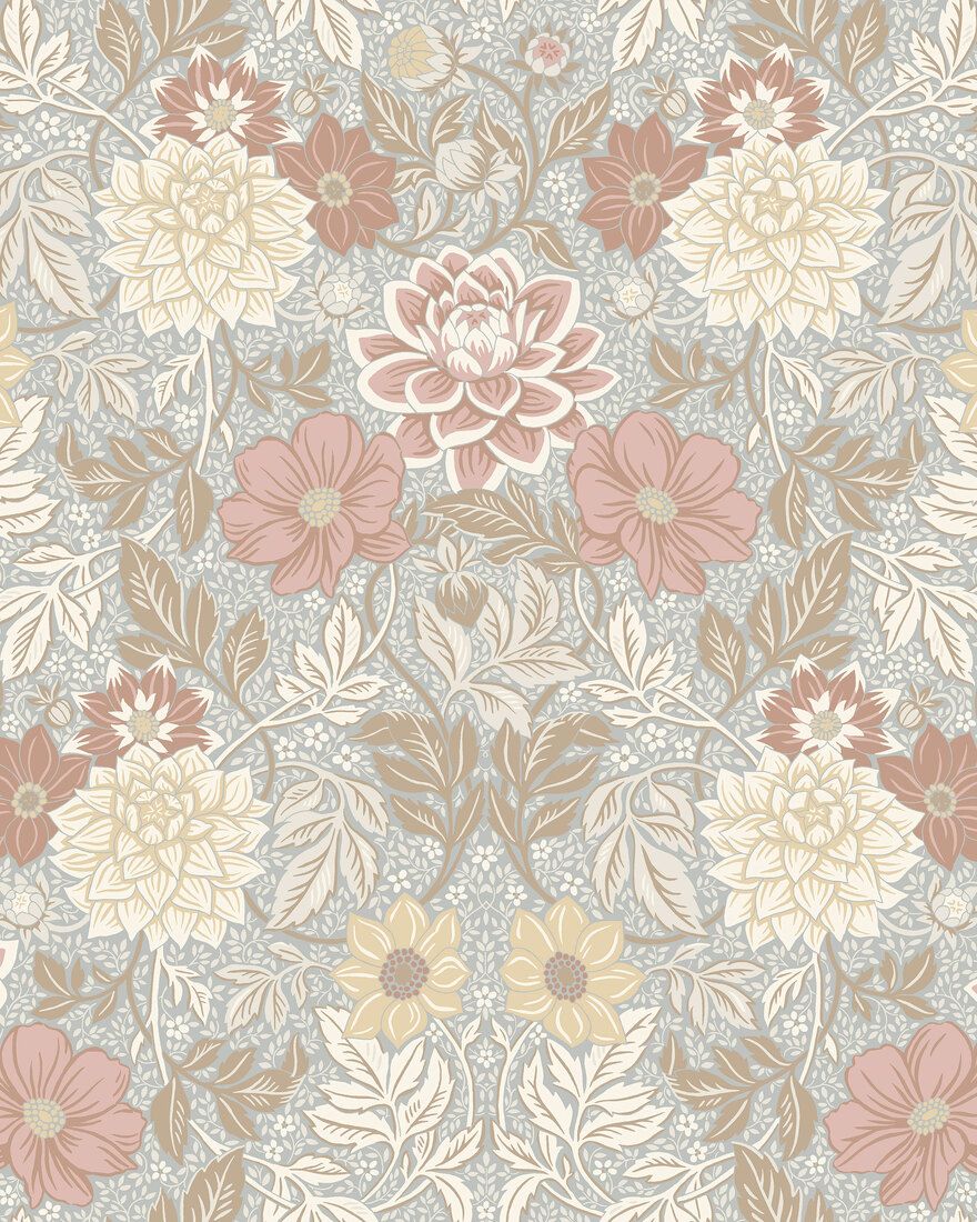Dahlia Garden Multicoloured Falsterbo III Wallpaper by Boråstapeter