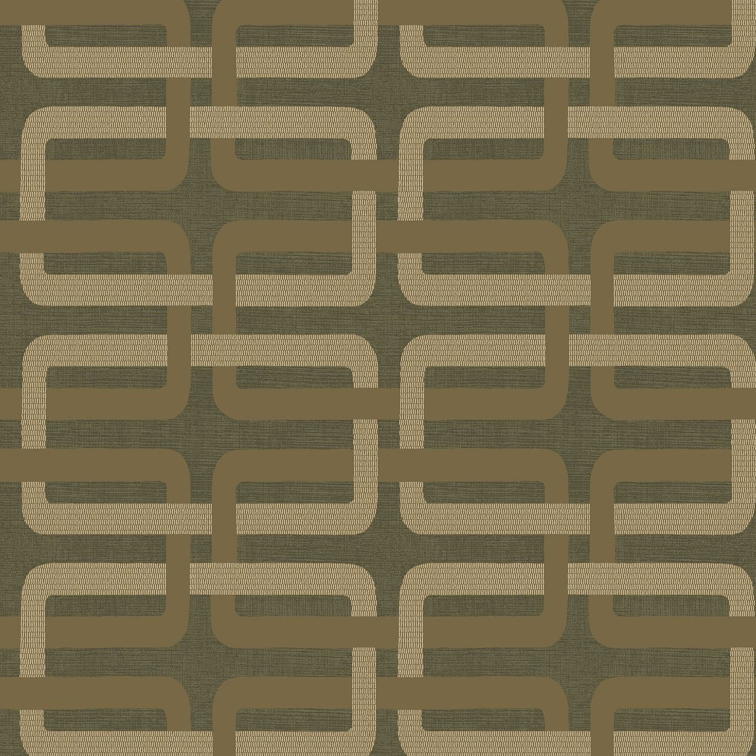76932956 Matjara Kaki/Doré Tressora Wallpaper by Casamance