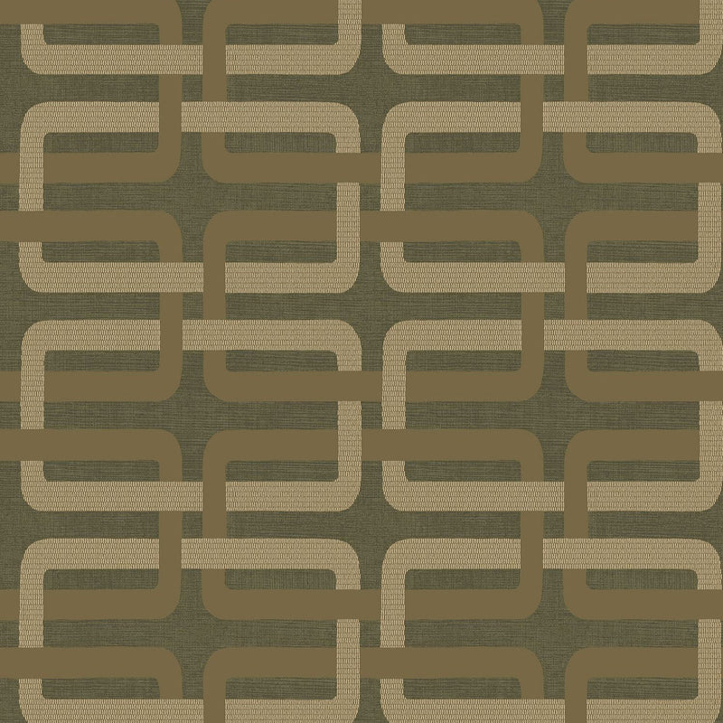 76932956 Matjara Kaki/Doré Tressora Wallpaper by Casamance