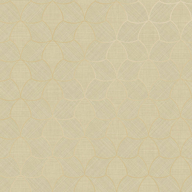 76943364 Tressana Amande/Doré Tressora Wallpaper by Casamance