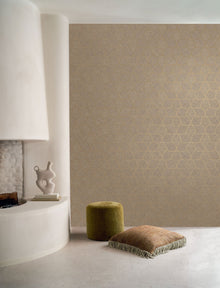 76943568 Tressana Sépia/Doré Tressora Wallpaper by Casamance
