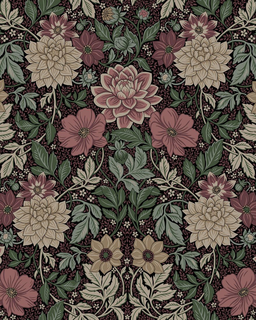 7694 Dahlia Garden Multicoloured Falsterbo III Wallpaper by Boråstapeter