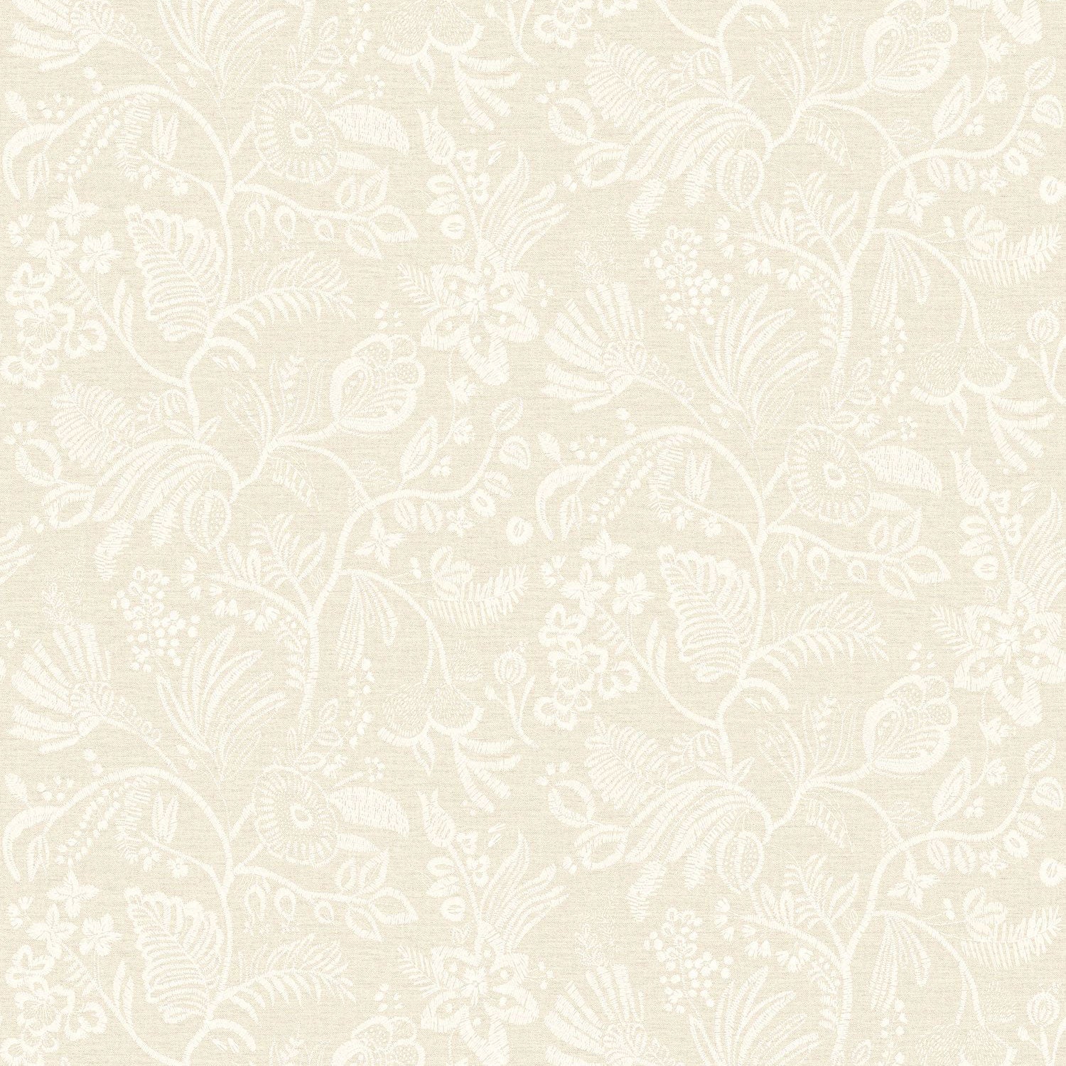 76960100 Pastel Ivoire Broderies Wallpaper by Casamance