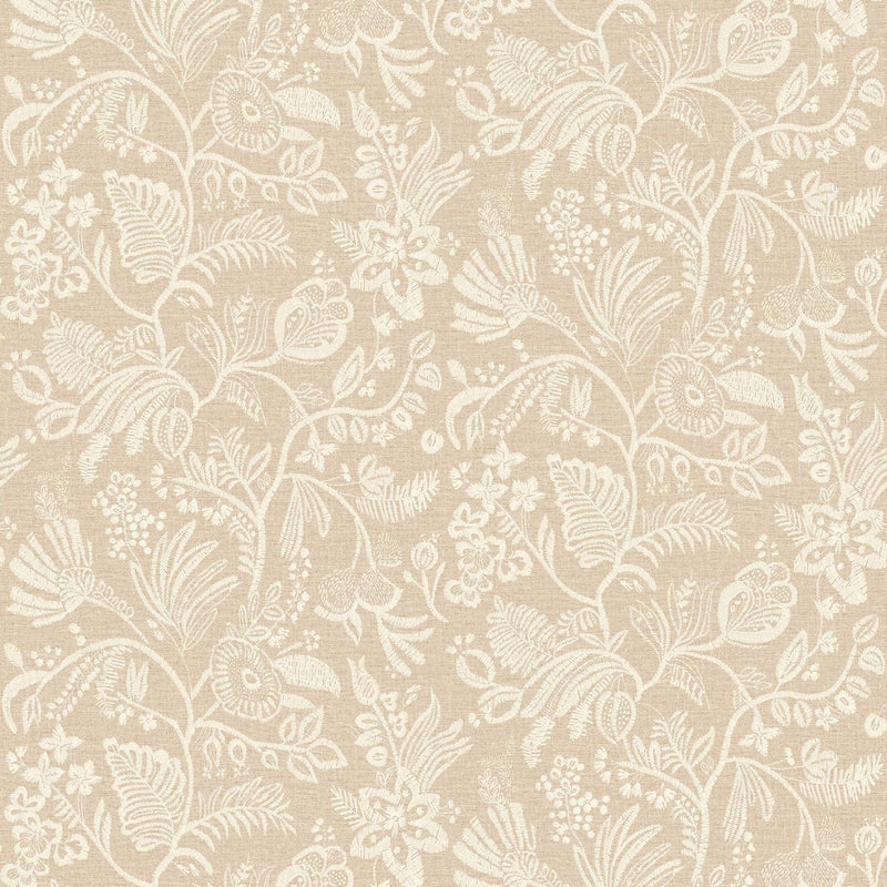 76960202 Pastel Sable Broderies Wallpaper by Casamance