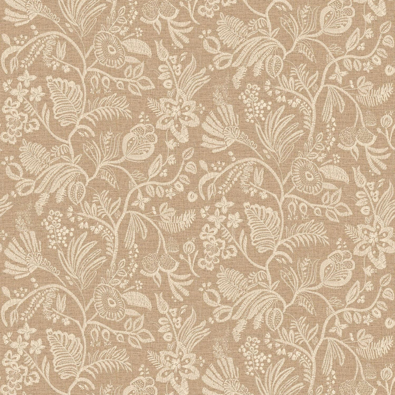 76960304 Pastel Beige Broderies Wallpaper by Casamance