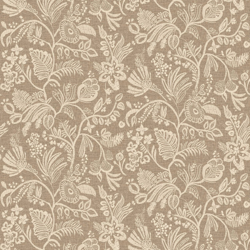76960406 Pastel Tabac Broderies Wallpaper by Casamance