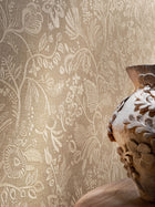 76960406 Pastel Tabac Broderies Wallpaper by Casamance