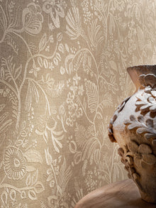 76960406 Pastel Tabac Broderies Wallpaper by Casamance