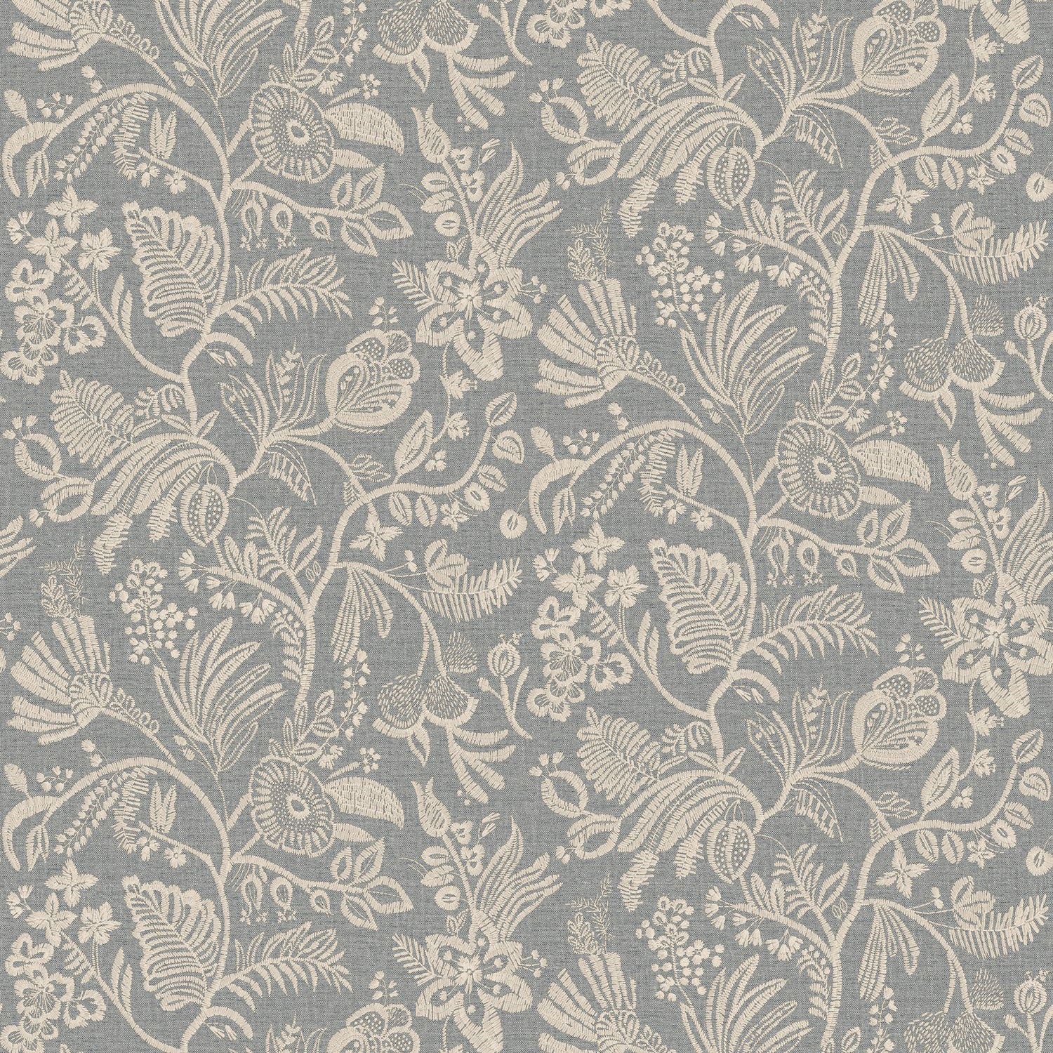 76960508 Pastel Pierre Bleue Broderies Wallpaper by Casamance