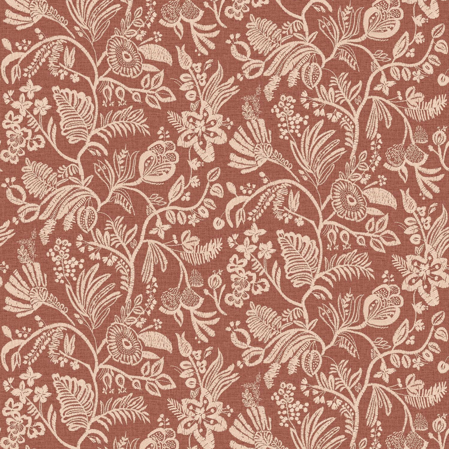 76960814 Pastel Terracotta Broderies Wallpaper by Casamance