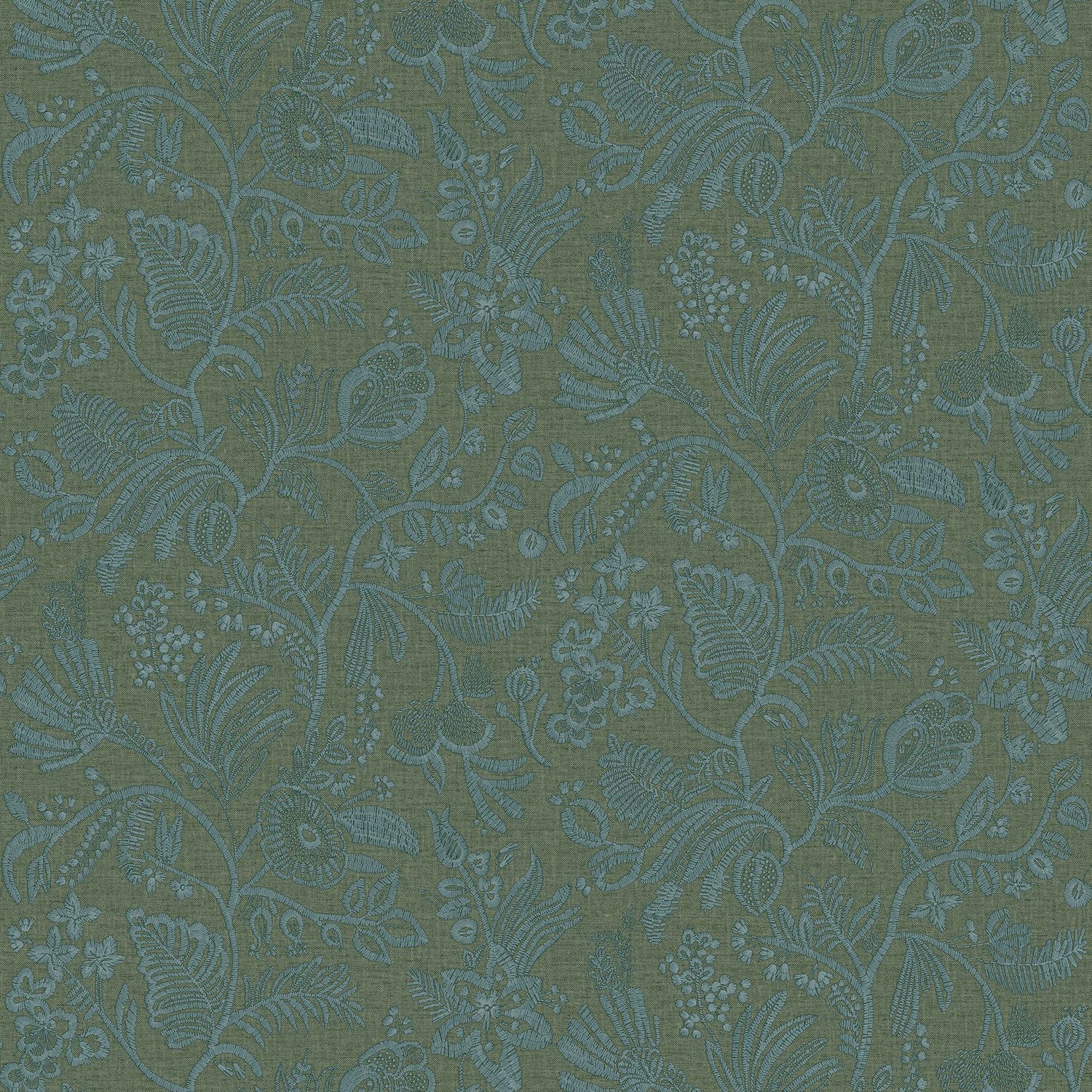 76961018 Pastel Emeraude Broderies Wallpaper by Casamance