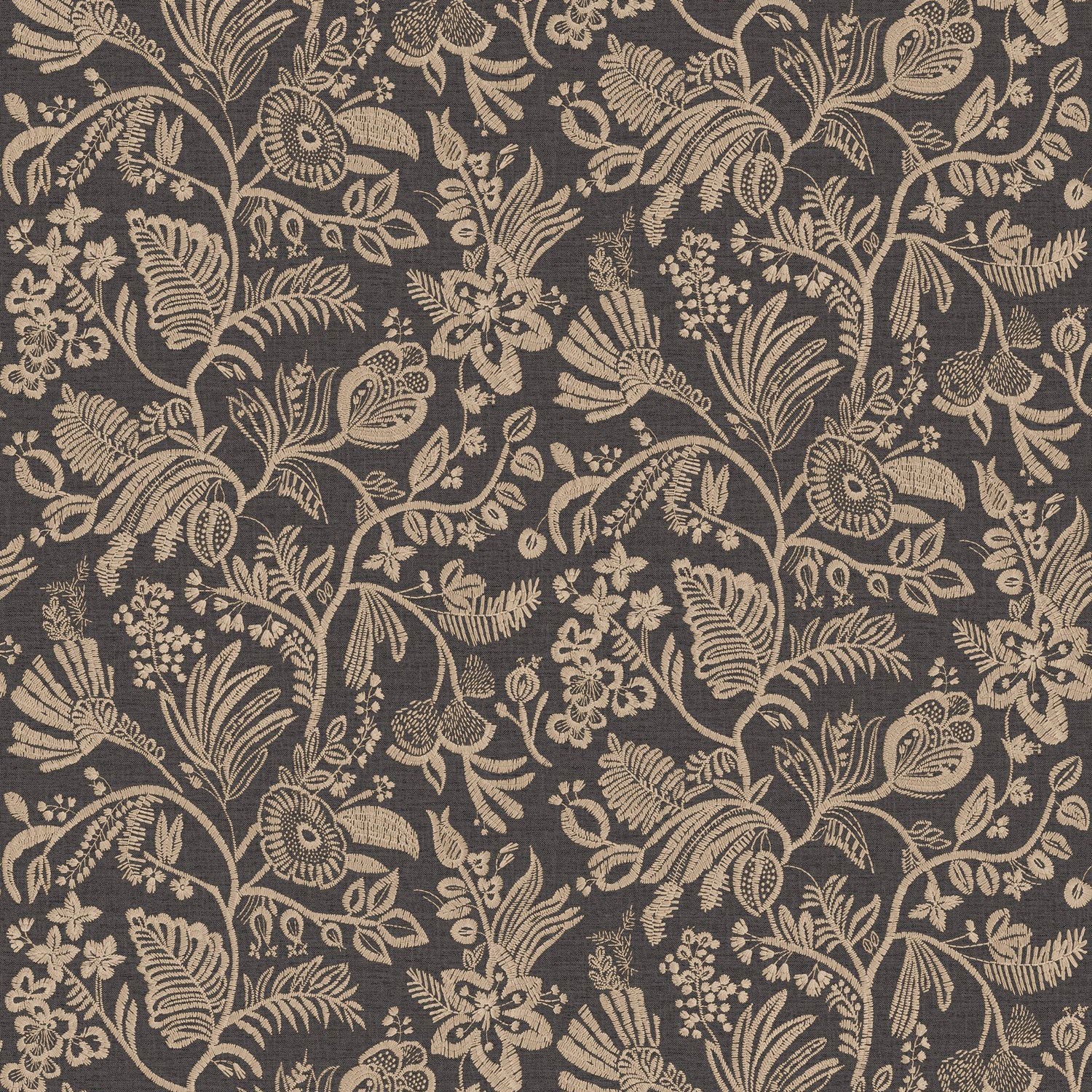 76961120 Pastel Ébène Broderies Wallpaper by Casamance