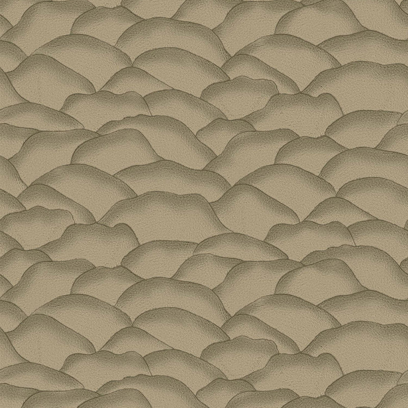 76971630 Ondula Kaki Broderies Wallpaper by Casamance